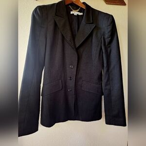See By Chloe Womens Wool Black Three Button Collared Blazer Size 10